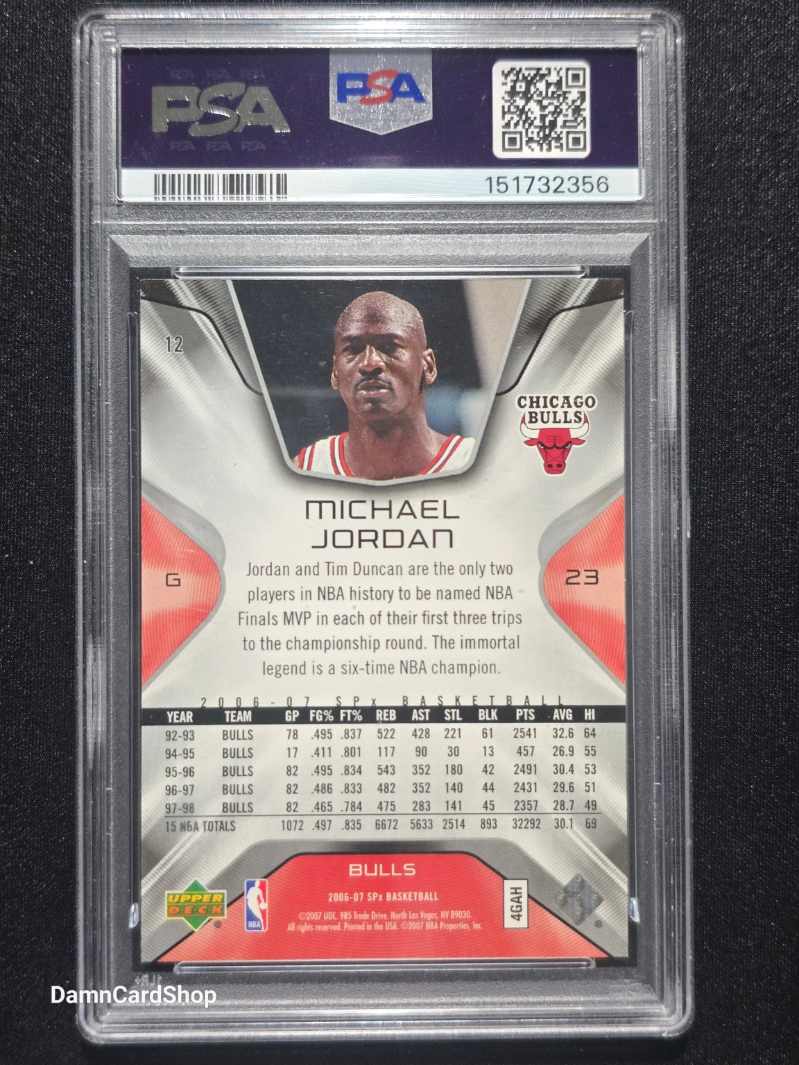 2006 SPx #12 Michael Jordan PSA 10