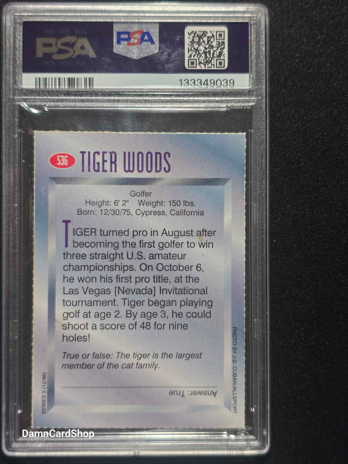 1996 Sports Illustrated for Kids #536 Tiger Woods RC PSA 6 EX-MT
