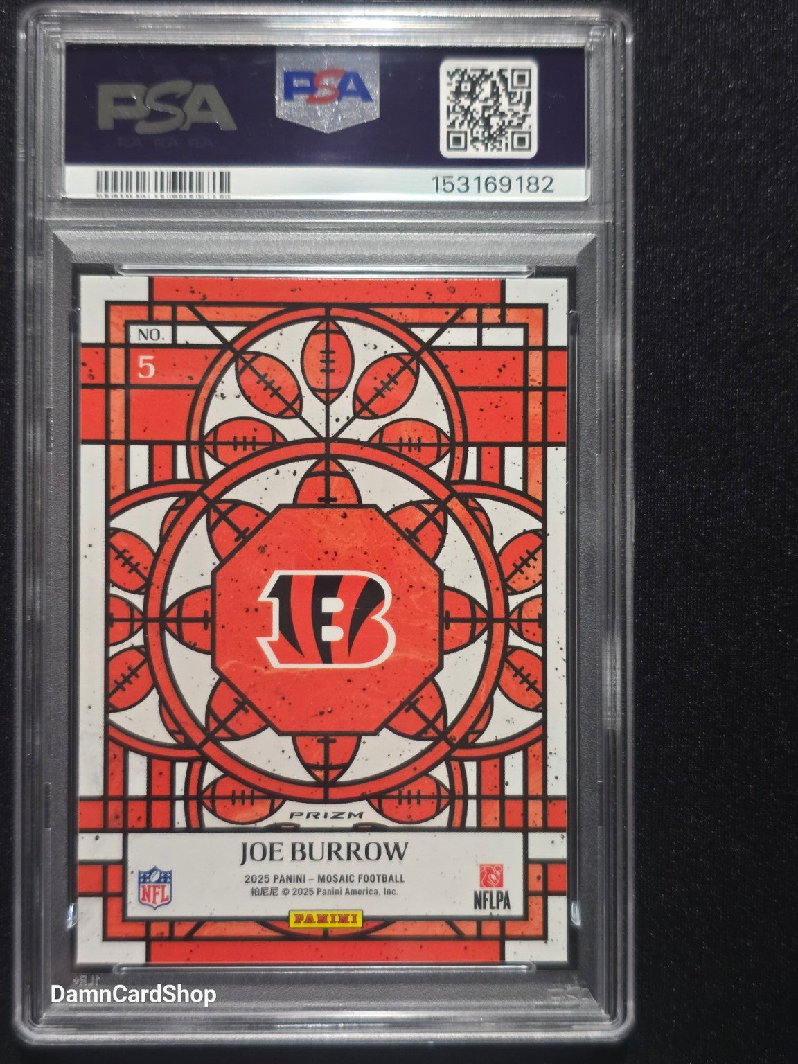 2025 Panini Mosaic Stained Glass #5 Joe Burrow PSA 10