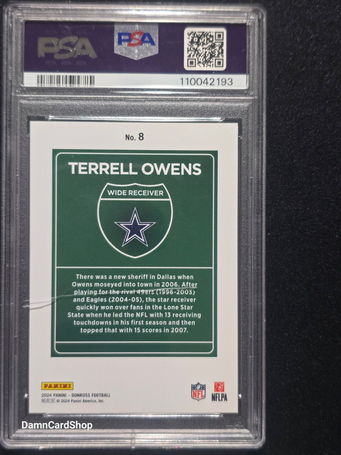 2024 Donruss Downtown #8 Terrell Owens PSA 10
