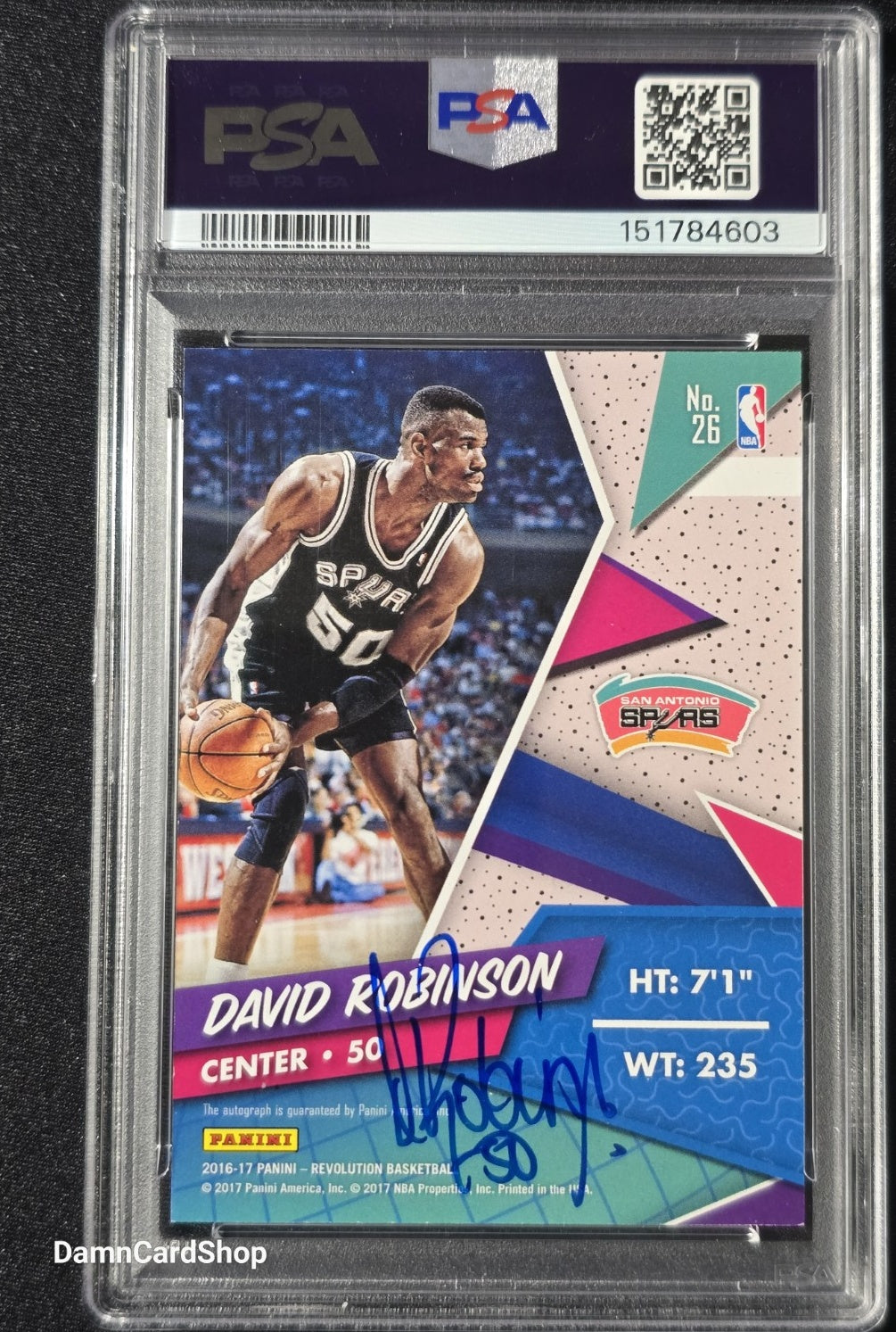 2016 Panini Revolution Autographs #26 David Robinson Auto PSA 9