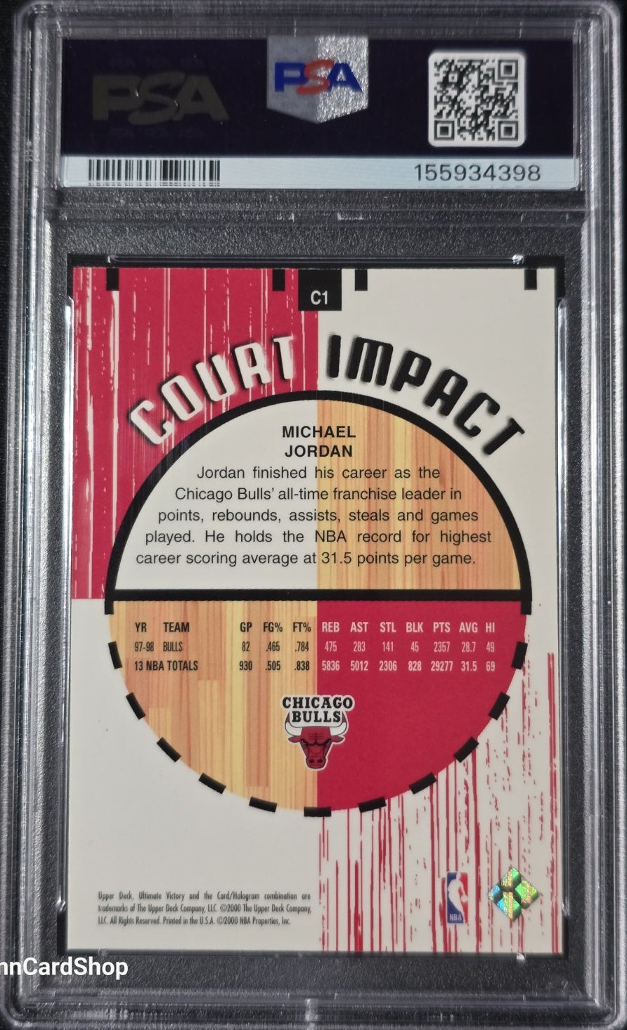 1999 Upper Deck Ultimate Victory Court Impact #C1 Michael Jordan PSA 10