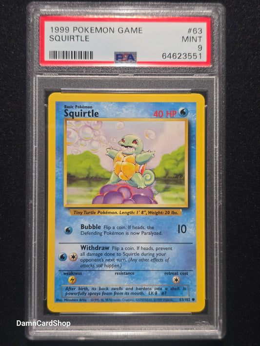 1999 Pokemon Base Set #63 Squirtle PSA 9