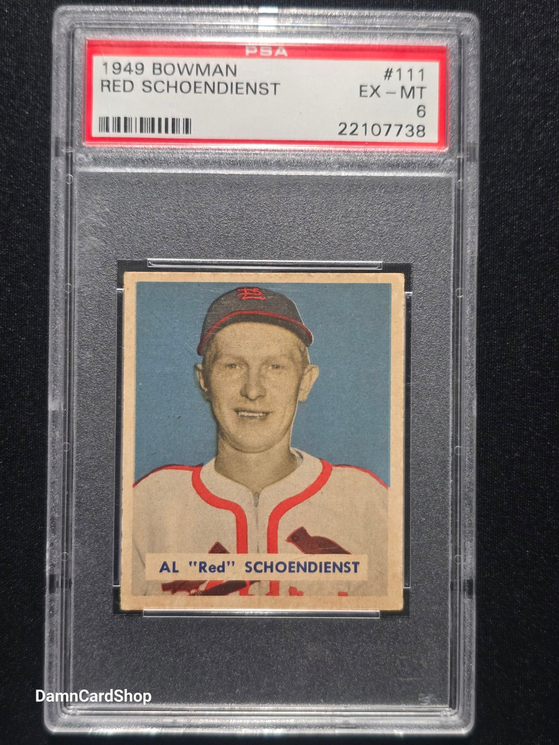 1949 Bowman #111 Red Schoendienst PSA 6 EX-MT