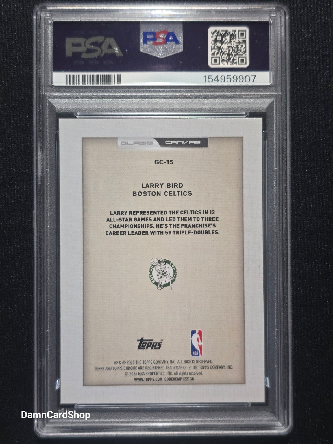 2025 Topps Chrome Glass Canvas #GC-15 Larry Bird PSA 10