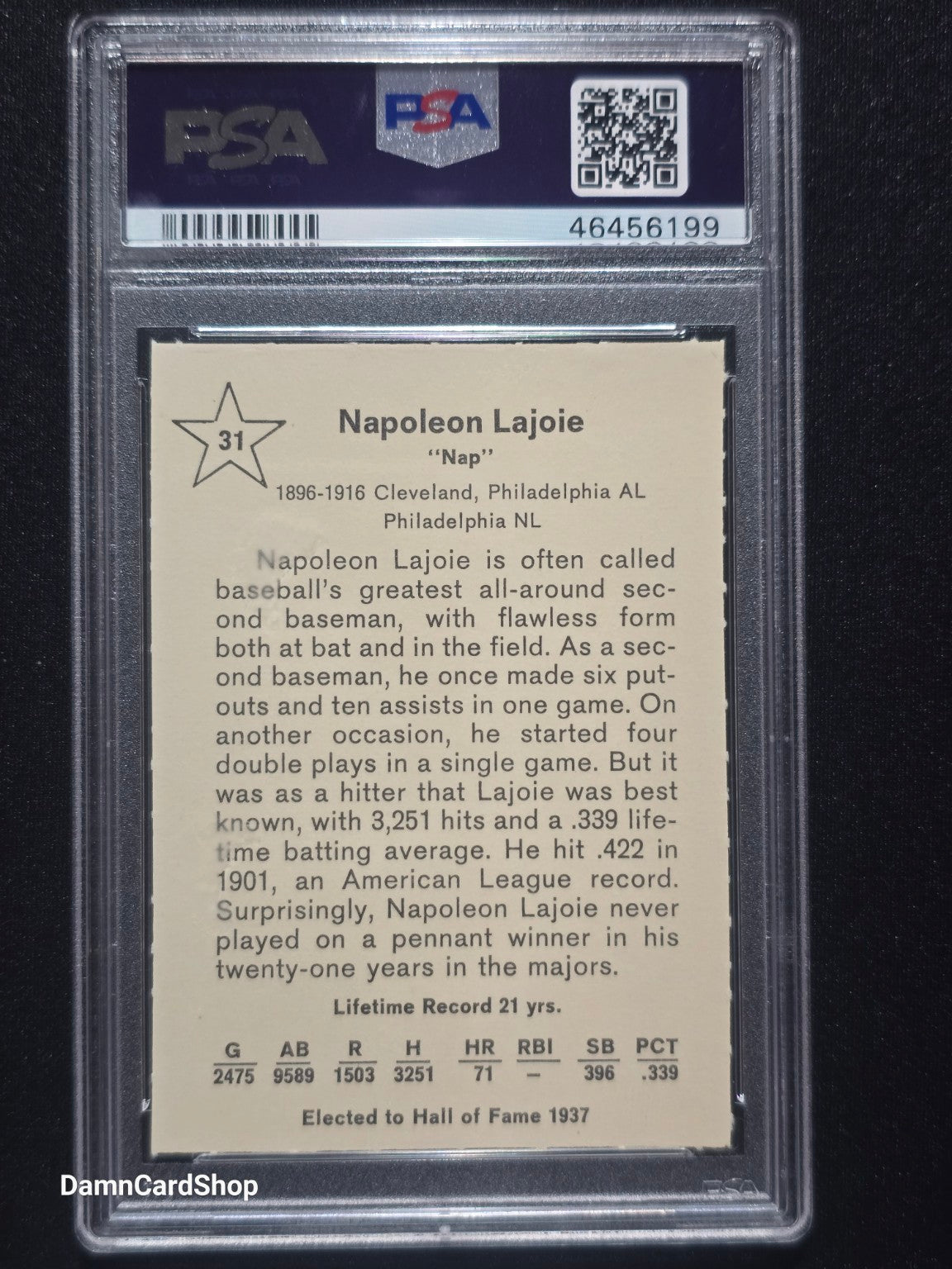 1961 Golden Press #31 Nap Lajoie PSA 7 NM