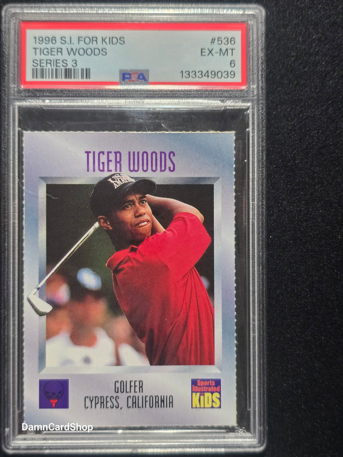 1996 Sports Illustrated for Kids #536 Tiger Woods RC PSA 6 EX-MT