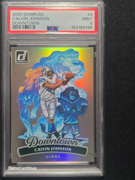2025 Donruss Downtown #4 Calvin Johnson PSA 9