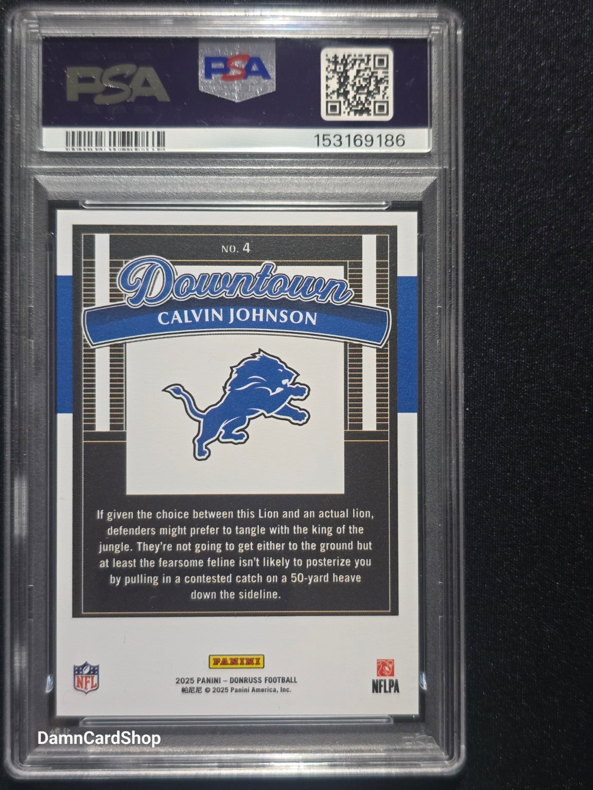 2025 Donruss Downtown #4 Calvin Johnson PSA 9