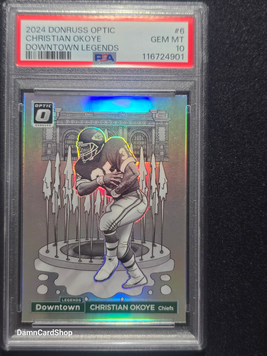 2024 Donruss Optic Downtown Legends #6 Christian Okoye PSA 10
