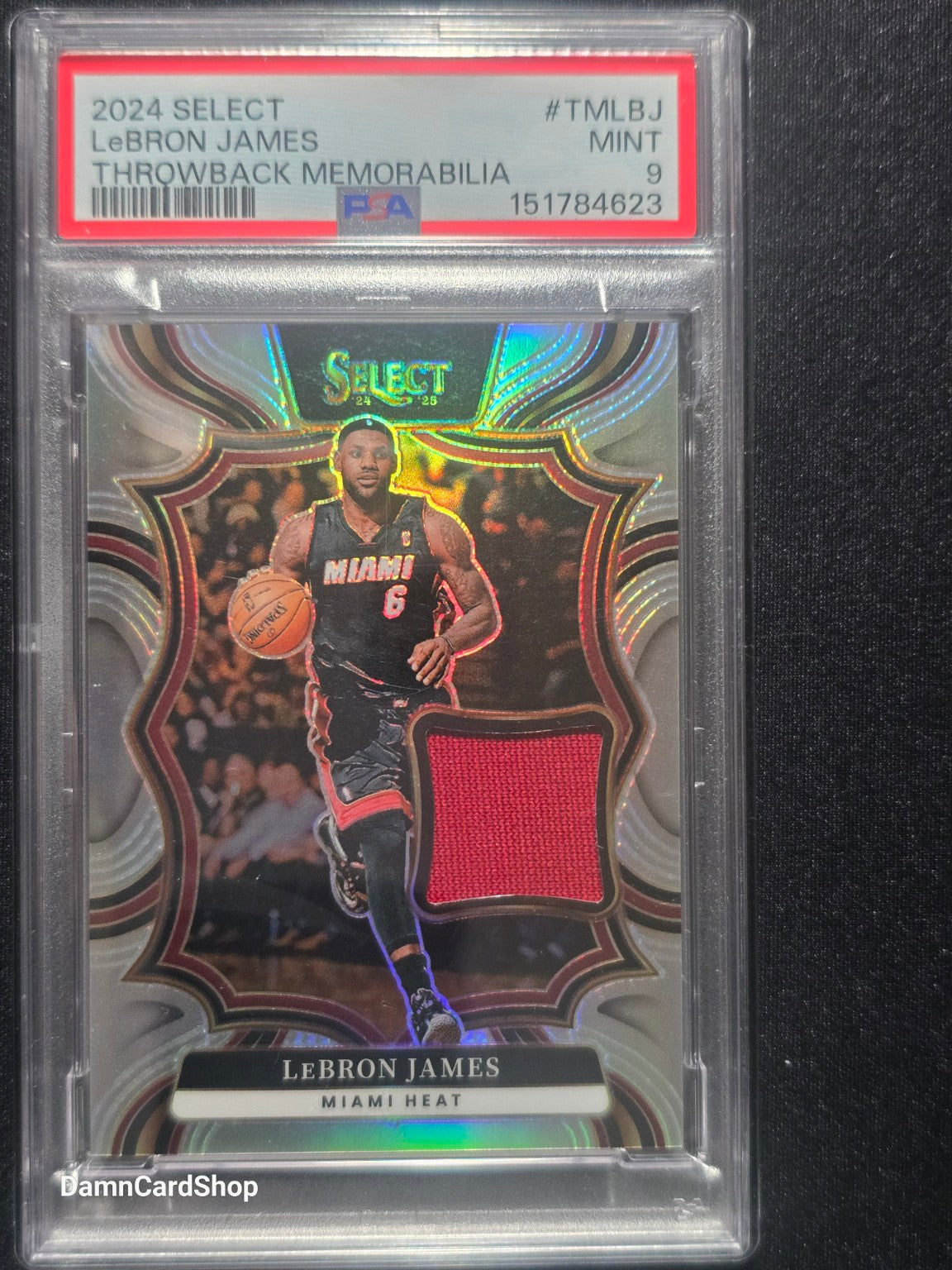 2024 Panini Select Throwback Memorabilia #TMLBJ LeBron James Patch PSA 9