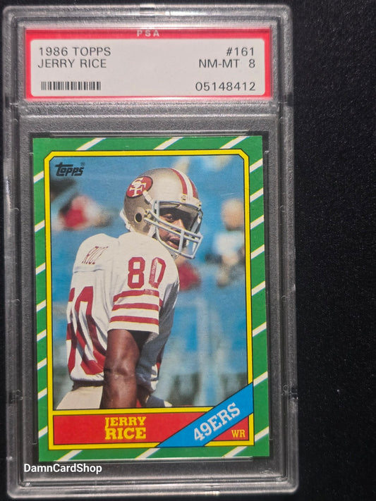 1986 Topps #161 Jerry Rice RC PSA 8