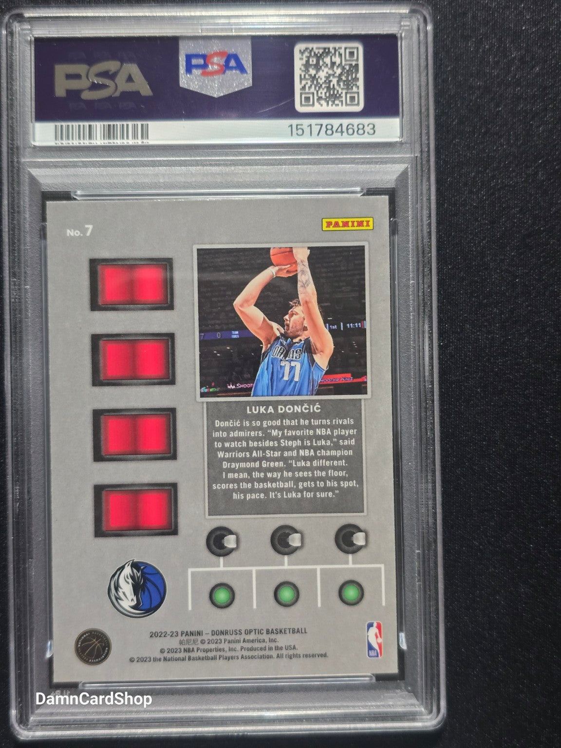 2022 Donruss Optic T-Minus 3...2...1... #7 Luka Doncic PSA 10