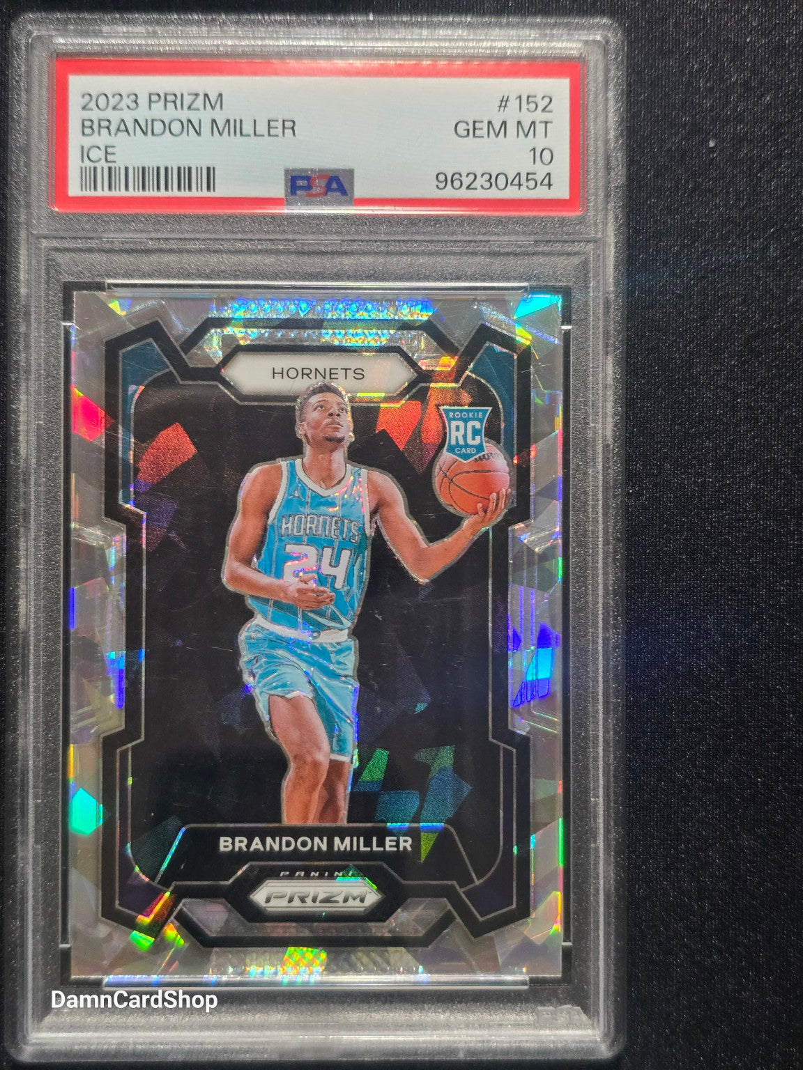 2023 Panini Prizm #152 Brandon Miller RC Ice Prizm PSA 10