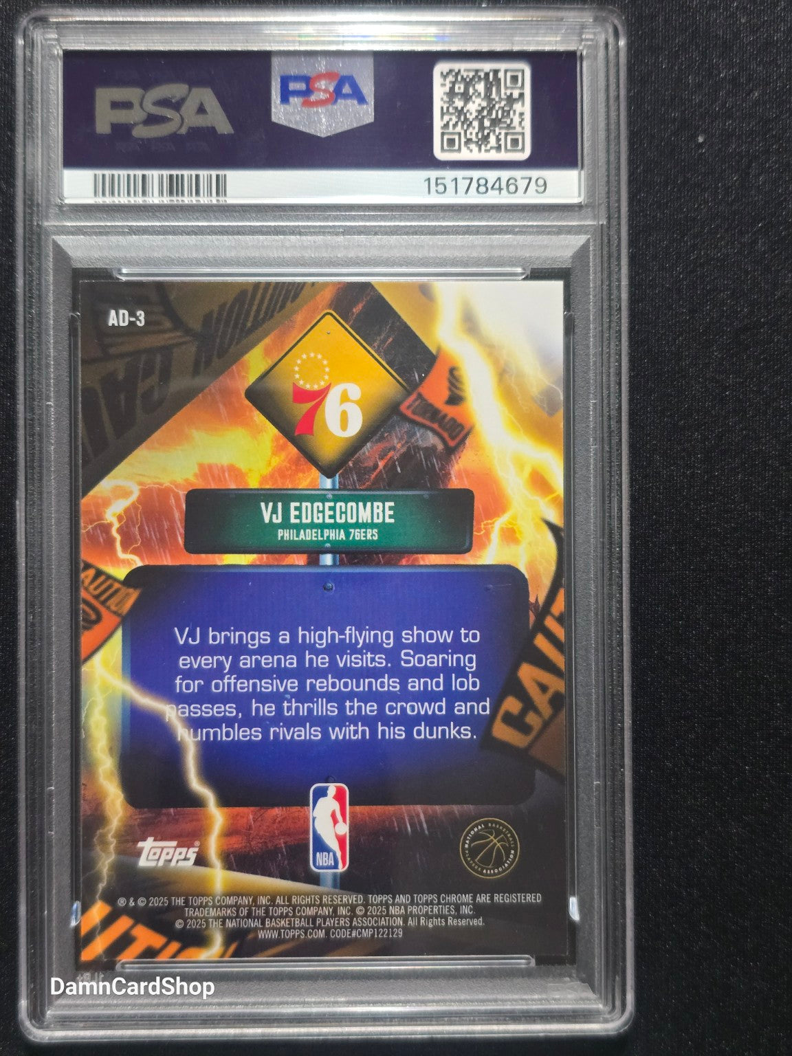 2025 Topps Chrome Advisory #AD-3 VJ Edgecombe PSA 10