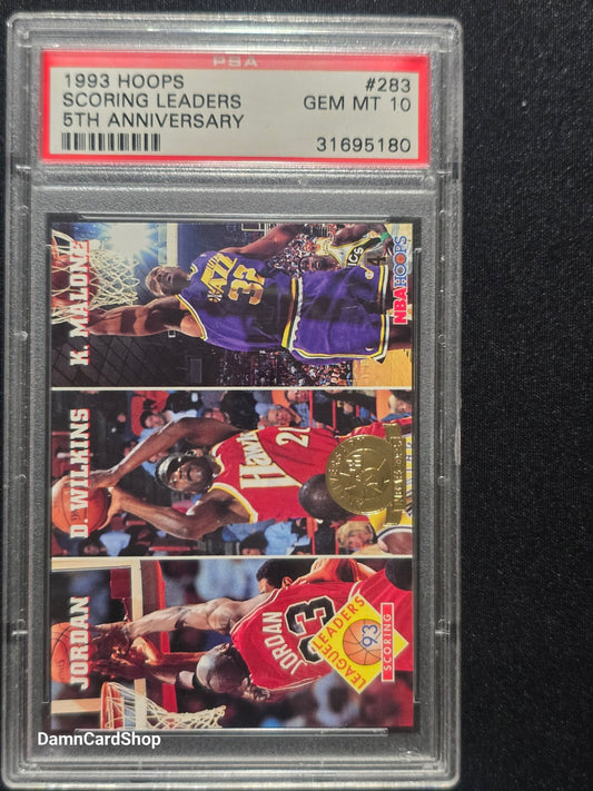 1993 Hoops #283 Scoring Leaders 5th Anniversary PSA 10