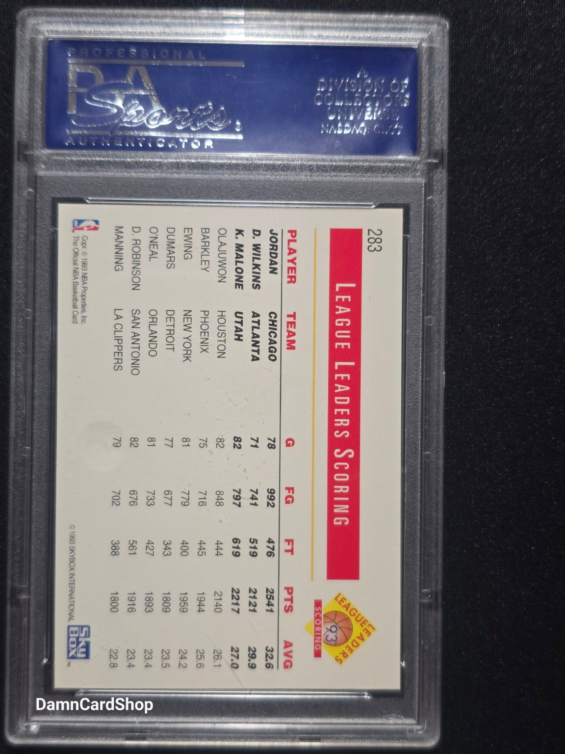 1993 Hoops #283 Scoring Leaders 5th Anniversary PSA 10