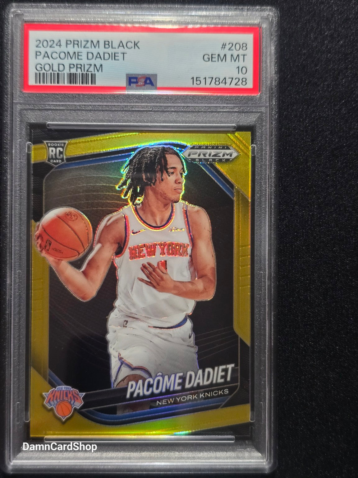 2024 Panini Prizm Black #208 Pacome Dadiet RC Gold Prizm PSA 10
