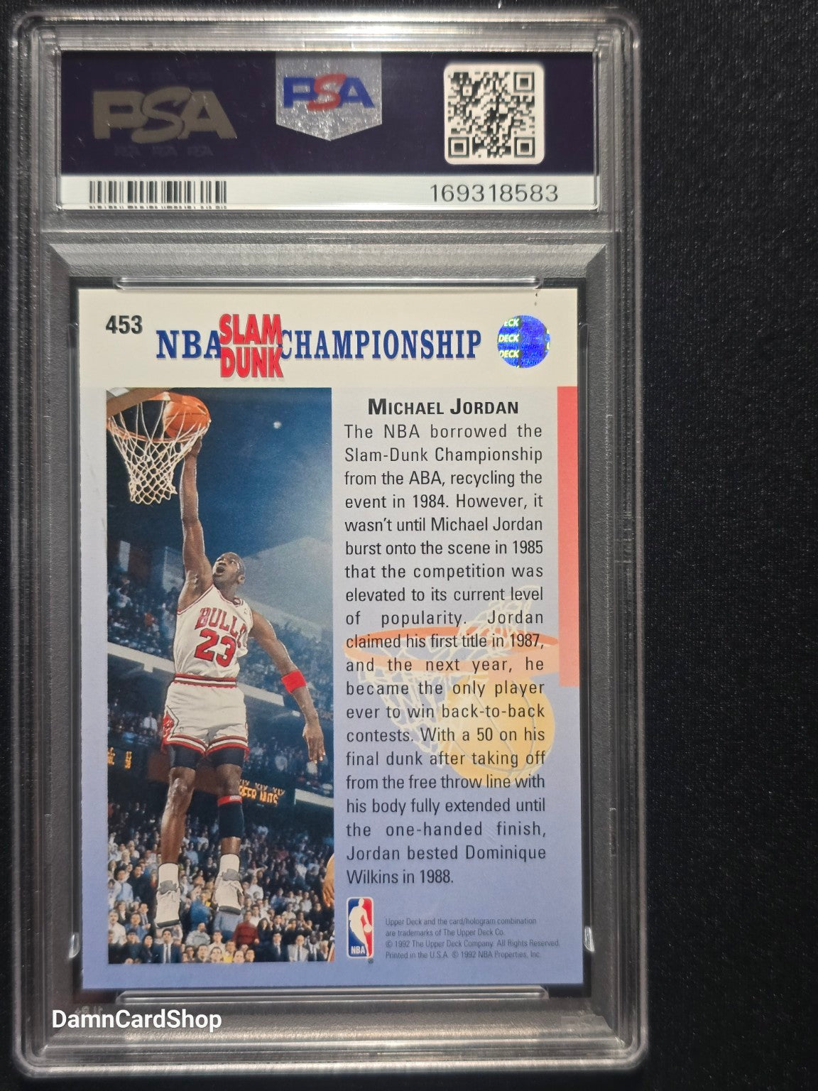 1992 Upper Deck #453 Michael Jordan Champ. in 87 & 88 PSA 9