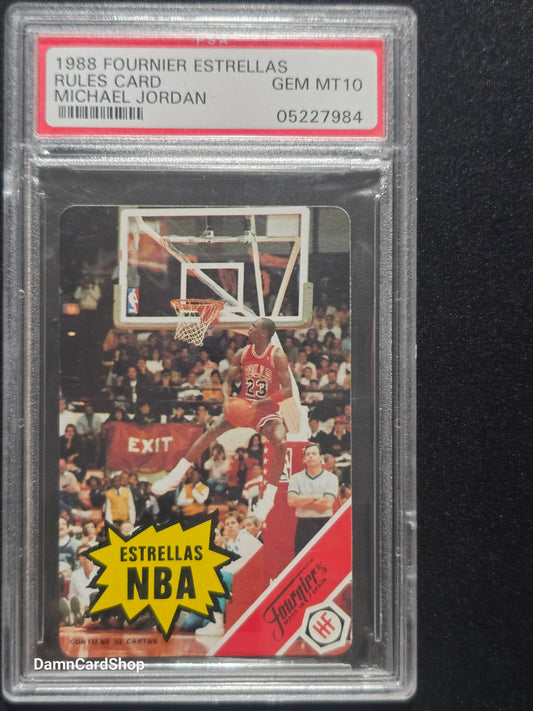 1988 Fournier Estrellas Michael Jordan Rules Card PSA 10