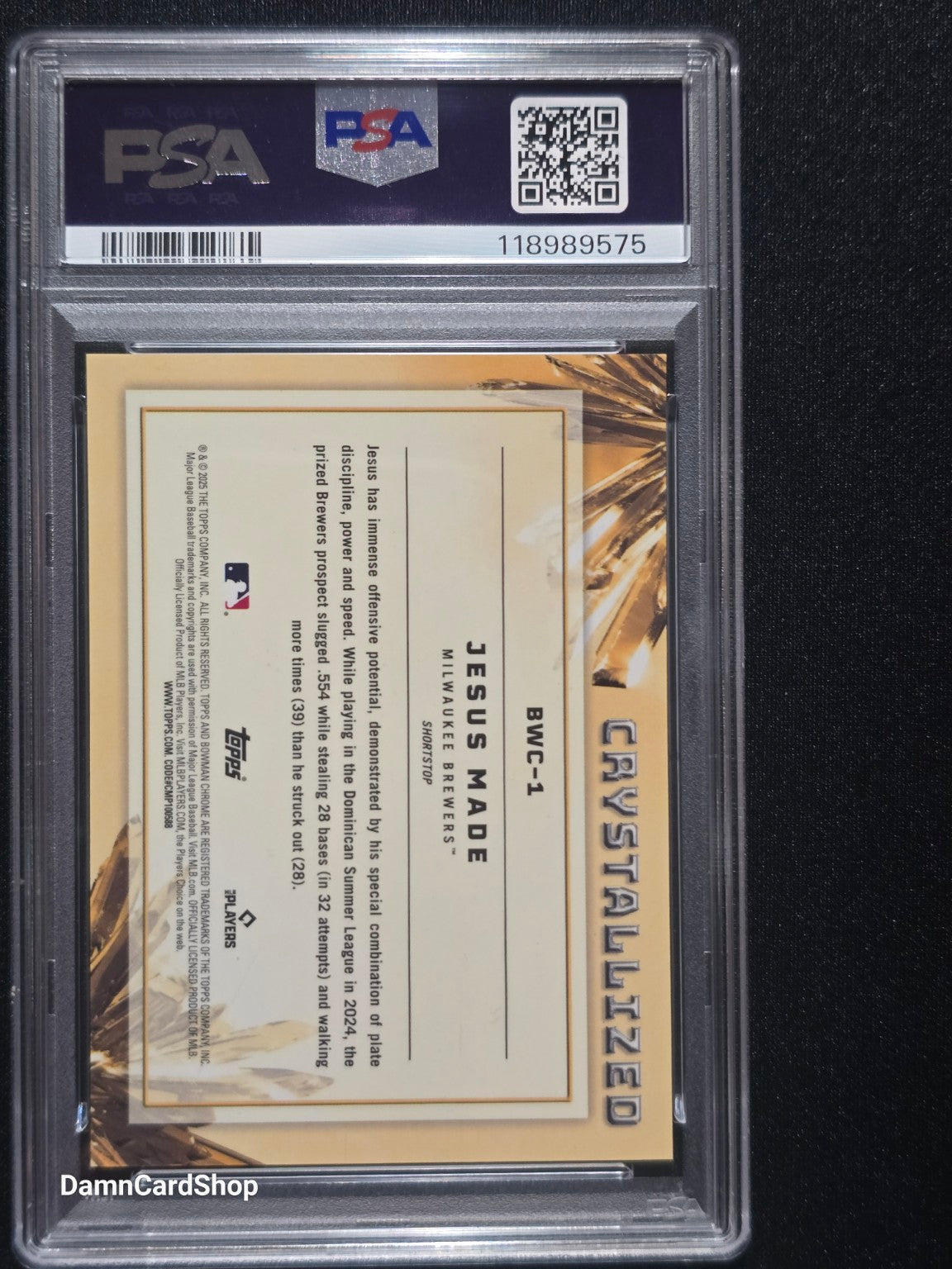 2025 Bowman Crystallized #BWC1 Jesus Made PSA 10