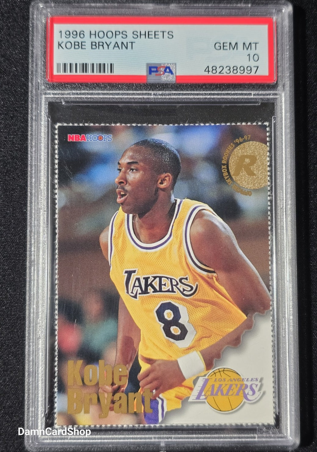 1996 Hoops Sheets Kobe Bryant Perforated PSA 10