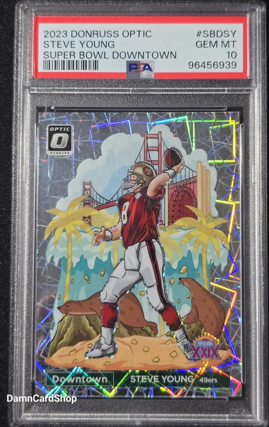 2023 Donruss Optic Super Bowl Downtown #SBD-SY Steve Young PSA 10