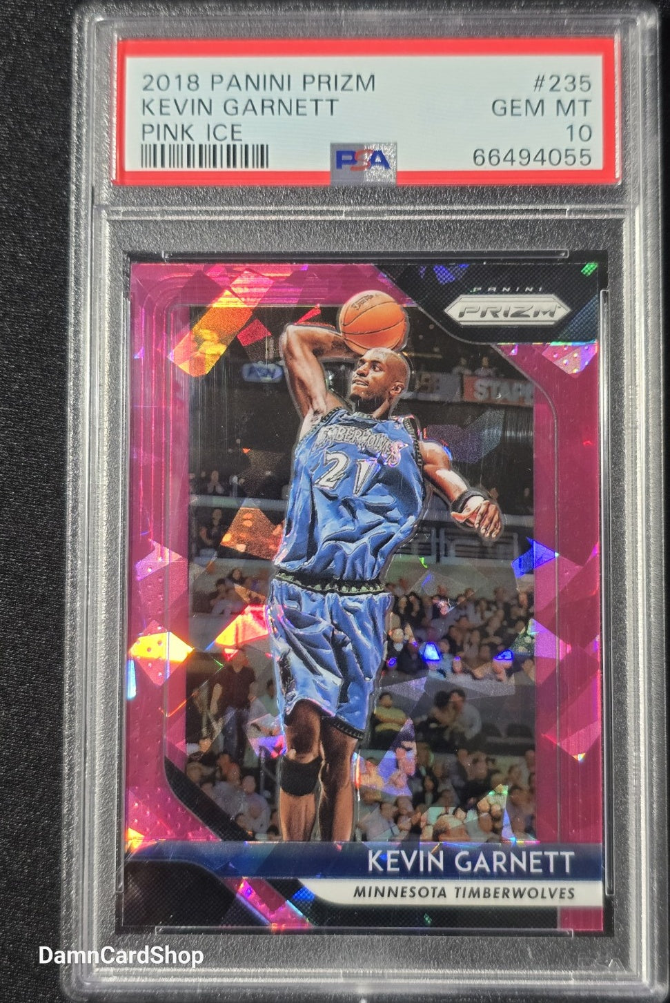 2018 Panini Prizm #235 Kevin Garnett Pink Ice Prizm PSA 10