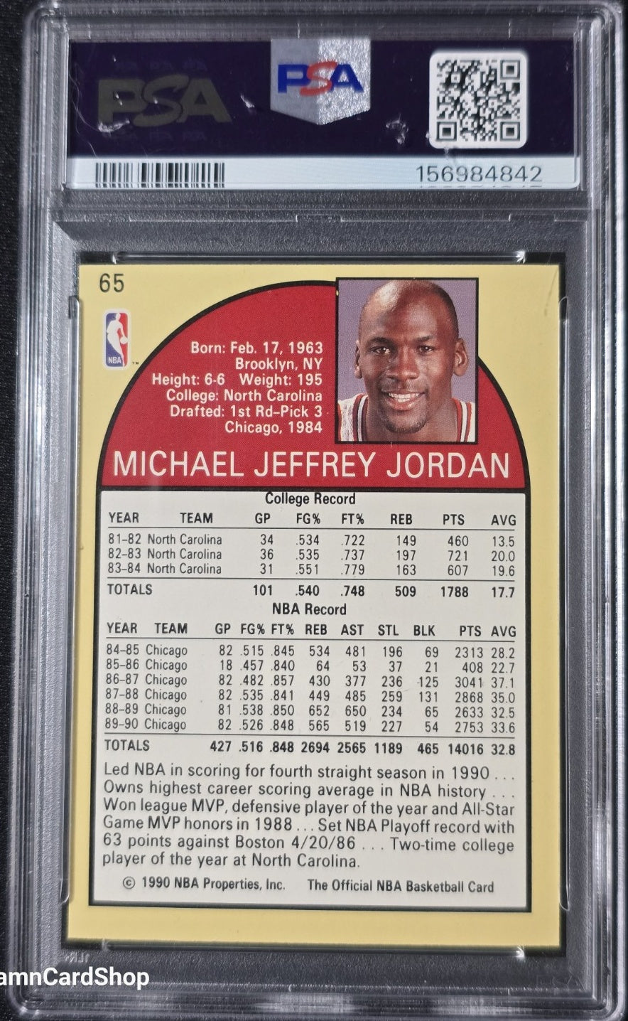 1990 Hoops #65 Michael Jordan PSA 8