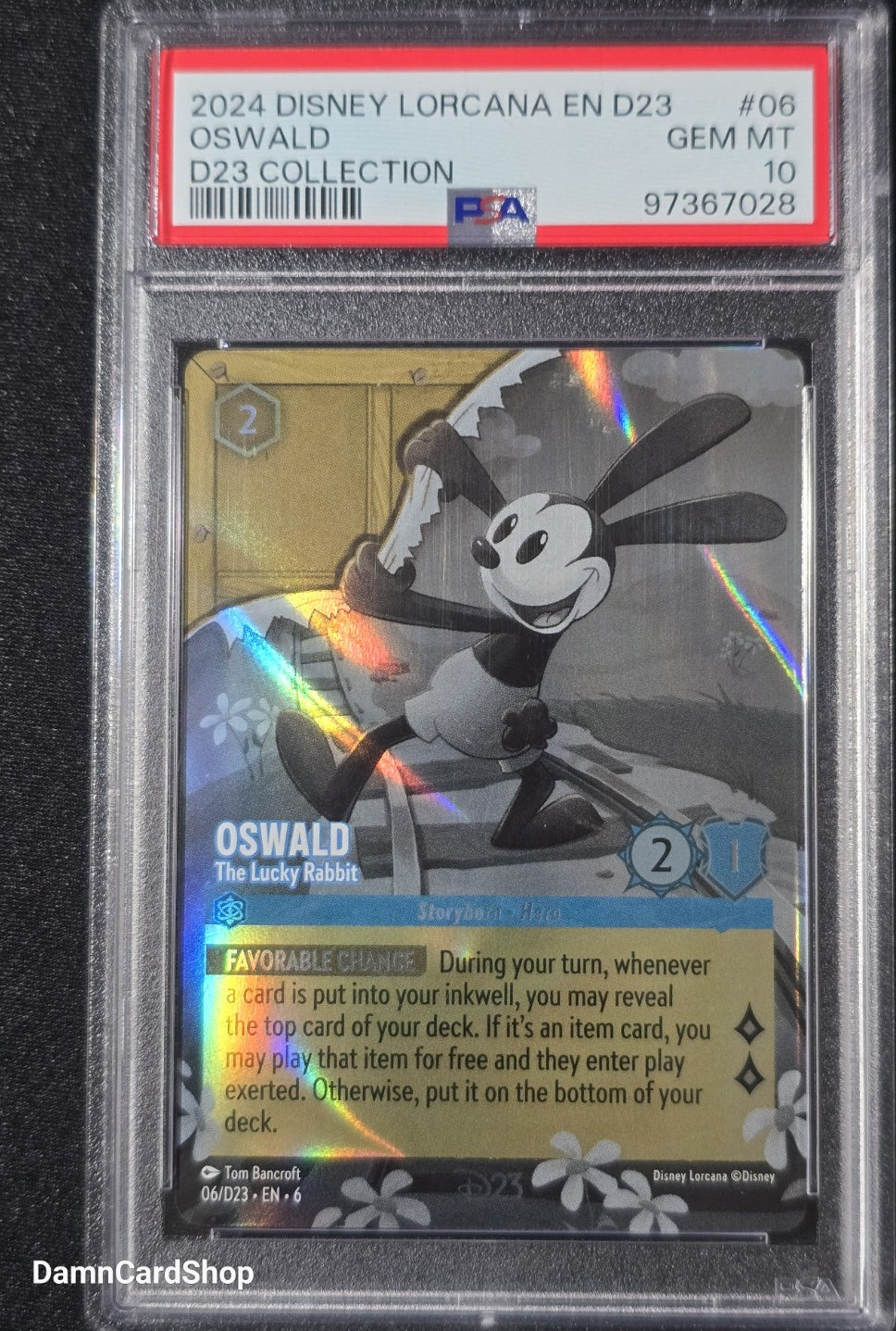 2024 Disney Lorcana D23 Expo Promo #6 Oswald PSA 10