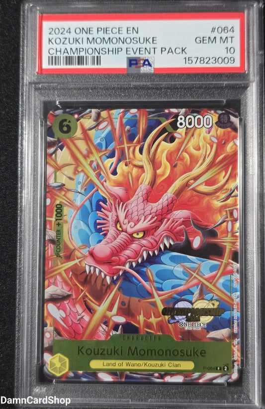 2024 One Piece Championship 2024 Event Pack #064 Kozuki Momonosuke PSA 10