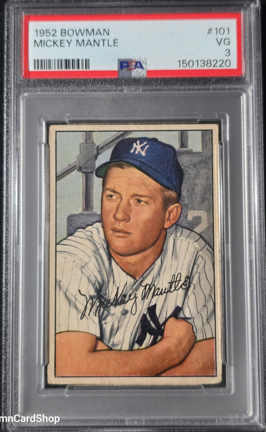 1952 Bowman #101 Mickey Mantle PSA 3 VG